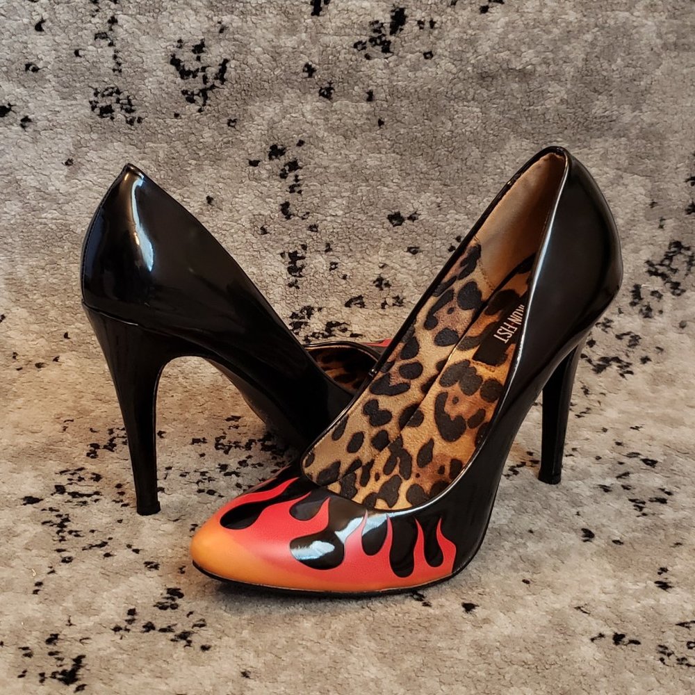 Iron Fist Fire Sign Pumps Size 10 Sexy Alternative Office